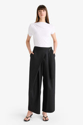 Wide Leg, Belted Pocket, Straight Leg Long Trousers
