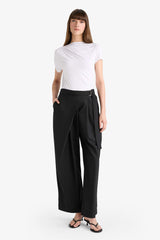 Wide Leg, Belted Pocket, Straight Leg Long Trousers