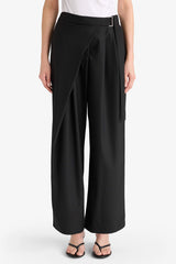Wide Leg, Belted Pocket, Straight Leg Long Trousers
