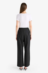 Wide Leg, Belted Pocket, Straight Leg Long Trousers