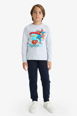 Boys Superman Crew Neck Long Sleeve T-Shirt