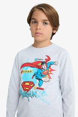 Boys Superman Crew Neck Long Sleeve T-Shirt