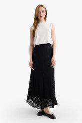 Asymmetrical Lace Maxi Skirt