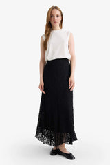 Asymmetrical Lace Maxi Skirt