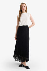 Asymmetrical Lace Maxi Skirt