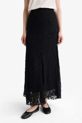 Asymmetrical Lace Maxi Skirt