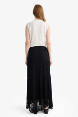 Asymmetrical Lace Maxi Skirt