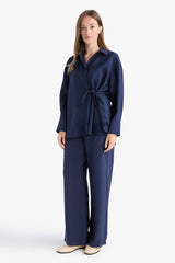 Regular Fit Elastic Waist Modal Trousers