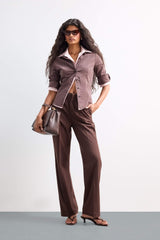 Fitted Poplin Long-Sleeve Shirt