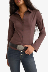 Fitted Poplin Long-Sleeve Shirt