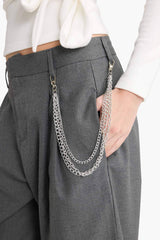 Baggy Fit Double Pocket Normal Waist Standard Length Trousers