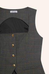Slim Fit Square Collar Vest