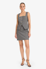 Slim Fit Square Collar Vest