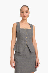 Slim Fit Square Collar Vest