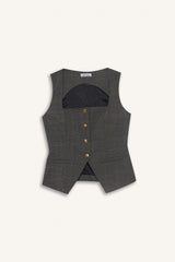 Slim Fit Square Collar Vest