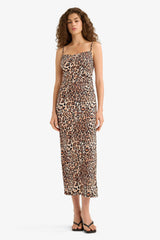 Bodycon Leopard Print Strappy Maxi Dress
