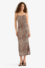 Bodycon Leopard Print Strappy Maxi Dress