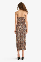 Bodycon Leopard Print Strappy Maxi Dress
