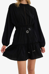 Crew Neck Long Sleeve Mini Dress