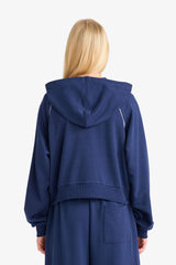 Loose Fit Hooded Zippered Sweatshirt