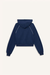Loose Fit Hooded Zippered Sweatshirt