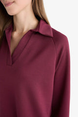 Regular Fit Boat Neck Long Sleeve Tunic