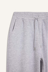 Basic Plain Pocketed Waist Tied Thick Jogger Sweatpants