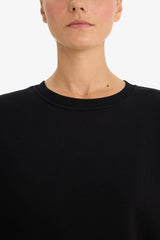 Oversize Wide Pattern Crew Neck Basic Plain Thick Sweatshirt