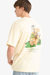 Boxy Fit Crew Neck Back Printed Short Sleeve T-Shirt