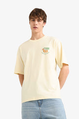 Boxy Fit Crew Neck Back Printed Short Sleeve T-Shirt