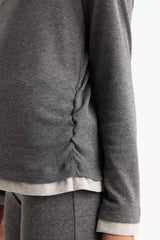 Girls Two-Piece Set: Printed Long-Sleeve T-shirt and Sweatpants