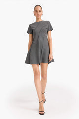 Crew Neck Short Sleeve Mini Dress