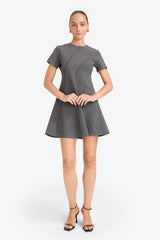 Crew Neck Short Sleeve Mini Dress