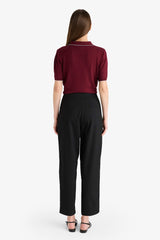 Barrel Fit Crop Ankle Length Trousers