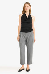 Barrel Fit Crop Ankle Length Trousers