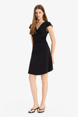 V-Neck Short Sleeve Mini Dress