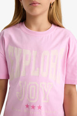 Girl's Relax Fit Crew Neck Printed Short Sleeve T-Shirt