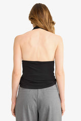 Regular Fit Halter Neck Blouse with Buckle Detail