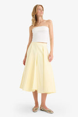A-Line Regular Waist Lined Poplin Maxi Skirt