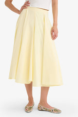 A-Line Regular Waist Lined Poplin Maxi Skirt