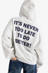 Overshirt Fit Hooded Sweatshirt with Back Print and Thick Design