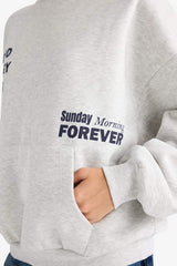 Overshirt Fit Hooded Sweatshirt with Back Print and Thick Design