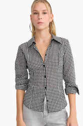 Cool Fitted Plaid Poplin Long Sleeve Shirt