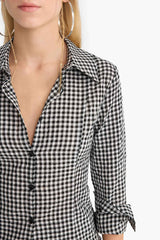 Cool Fitted Plaid Poplin Long Sleeve Shirt