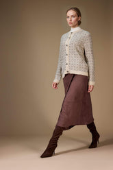 Wrap Suede Midi Skirt