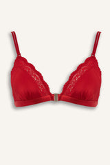 Satin with Lace Unpadded Bra