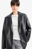 Oversize Fit Jacket Collar Faux Leather Blazer