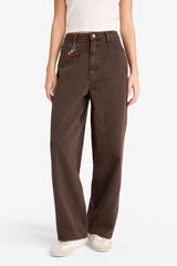 Barrel Fit Regular Waist Cherry Charm Gabardine Trousers