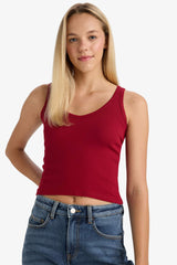 Fitted V-Neck Ribbed Camisole Athlete