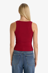 Fitted V-Neck Ribbed Camisole Athlete